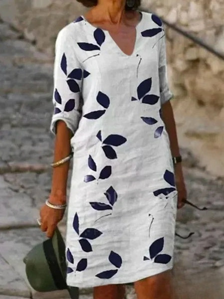 Women's Half Sleeve Dress with Floral Print