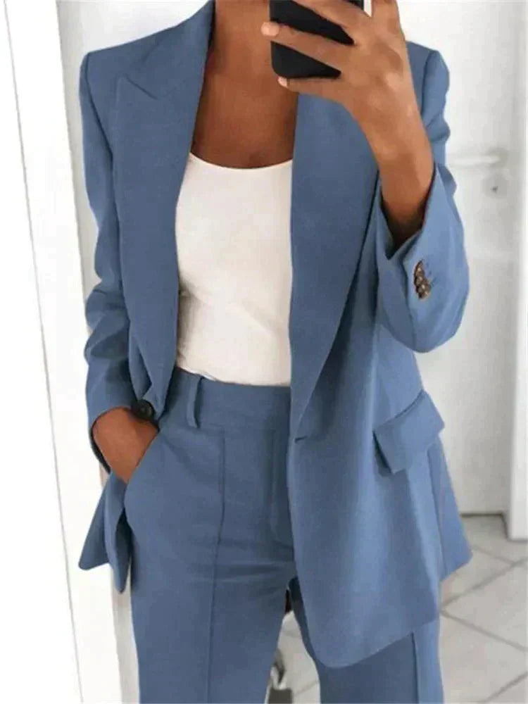 Blazer and Wide-Leg Trouser Set