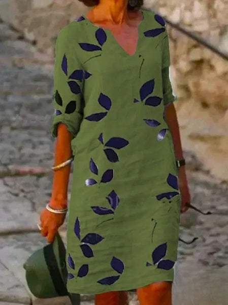 Women's Half Sleeve Dress with Floral Print