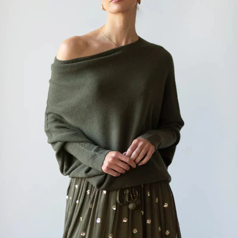 Asira - Asymmetrical Draped Sweater