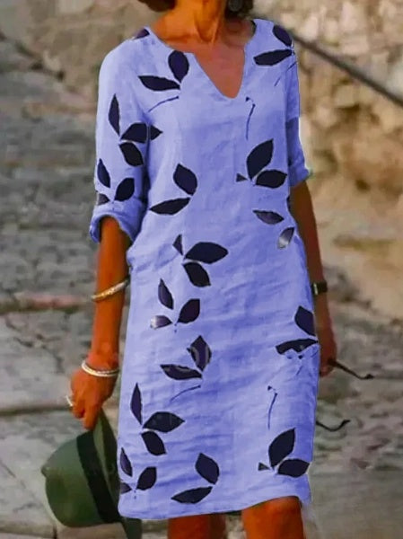 Women's Half Sleeve Dress with Floral Print