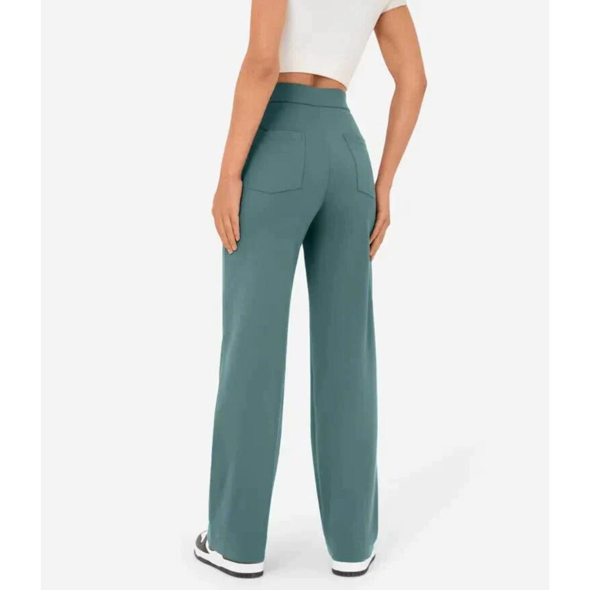 Flexible High-Waisted Stretch Trousers