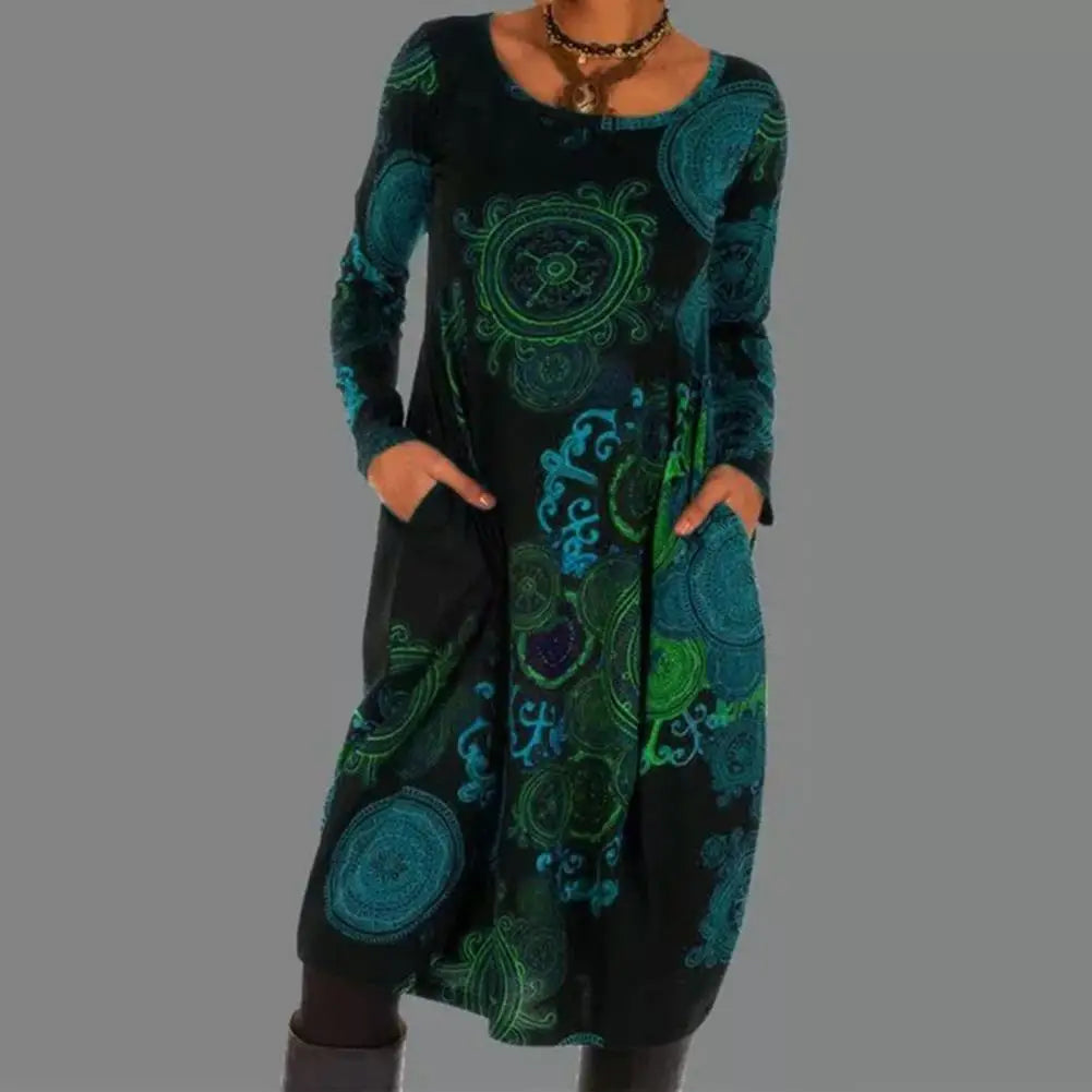Bohemian Style Women's Round Neck Dress